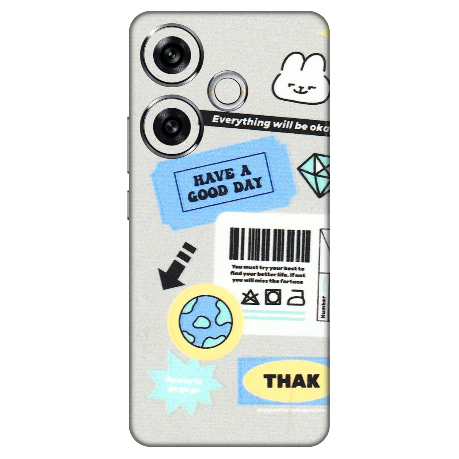 POCO Phone Skins (All Models) - Will Be Okay Design - 3D Embossed Finish (L-316) Poco F6 (5G)