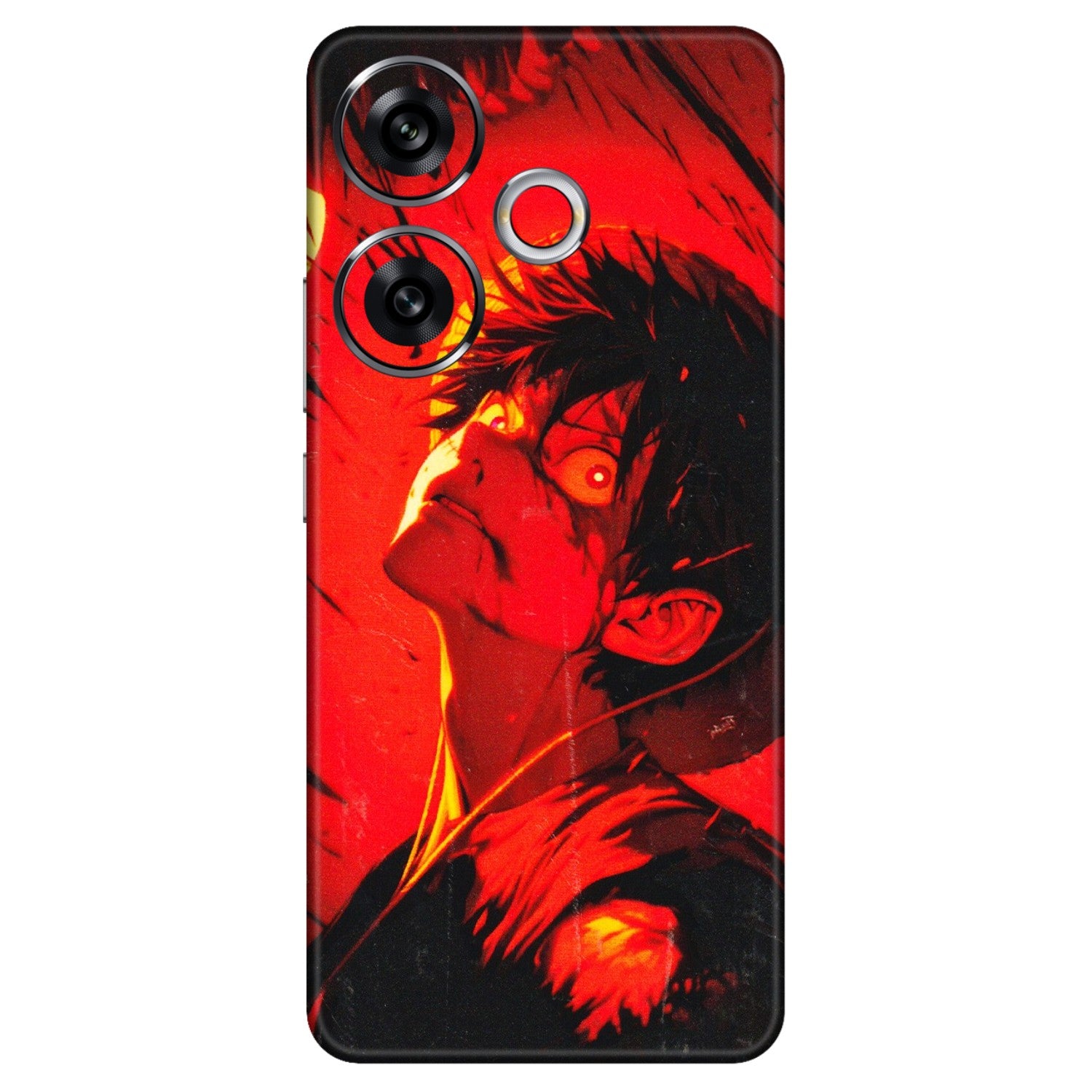 POCO Phone Skins (All Models) - D.Luffy Power Up One Piece Anime - 3D Embossed Finish (L-326) Poco F6 (5G)
