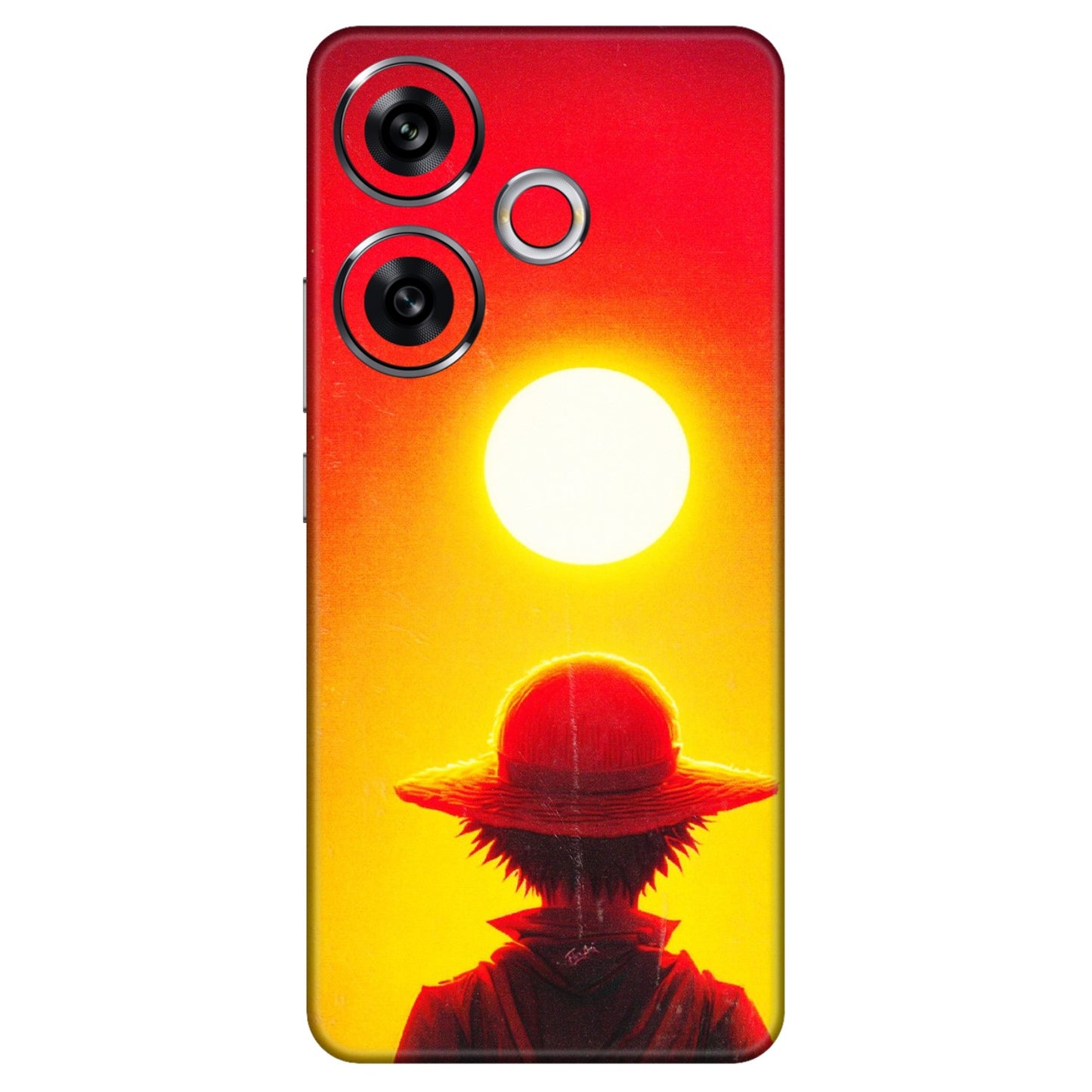 POCO Phone Skins (All Models) - Cool Sunset With Monkey D.Luffy Anime - 3D Embossed Finish (L-329) Poco F6 (5G)