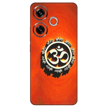 POCO Phone Skins (All Models) - Aum Shiv Orange - 3D Embossed Finish (L-32) Poco F6 (5G)