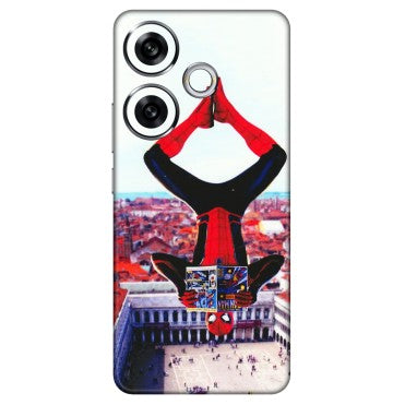POCO Phone Skins (All Models) - Spiderman Hanging - 3D Embossed Finish (L-53) Poco F6 (5G)