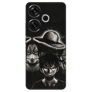 POCO Phone Skins (All Models) - Black Luffy Hat - 3D Embossed Finish (L-57) Poco F6 (5G)