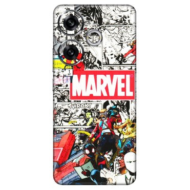 POCO Phone Skins (All Models) - Marvel Colorful Comic - 3D Embossed Finish (L-64) Poco F6 (5G)