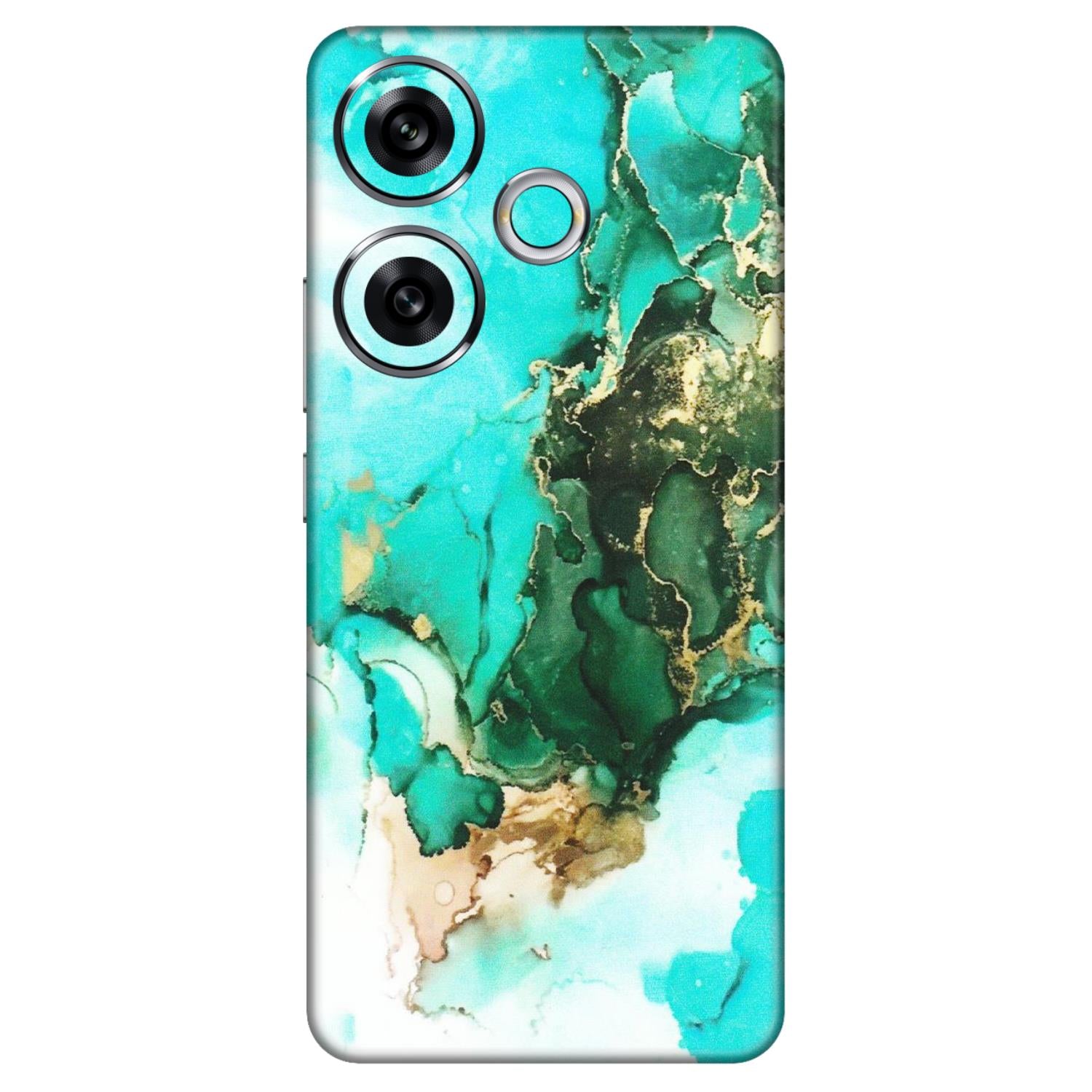 POCO Phone Skins (All Models) - The Blue Gold Marble - Matte Finish (M-124) Poco F6 (5G)