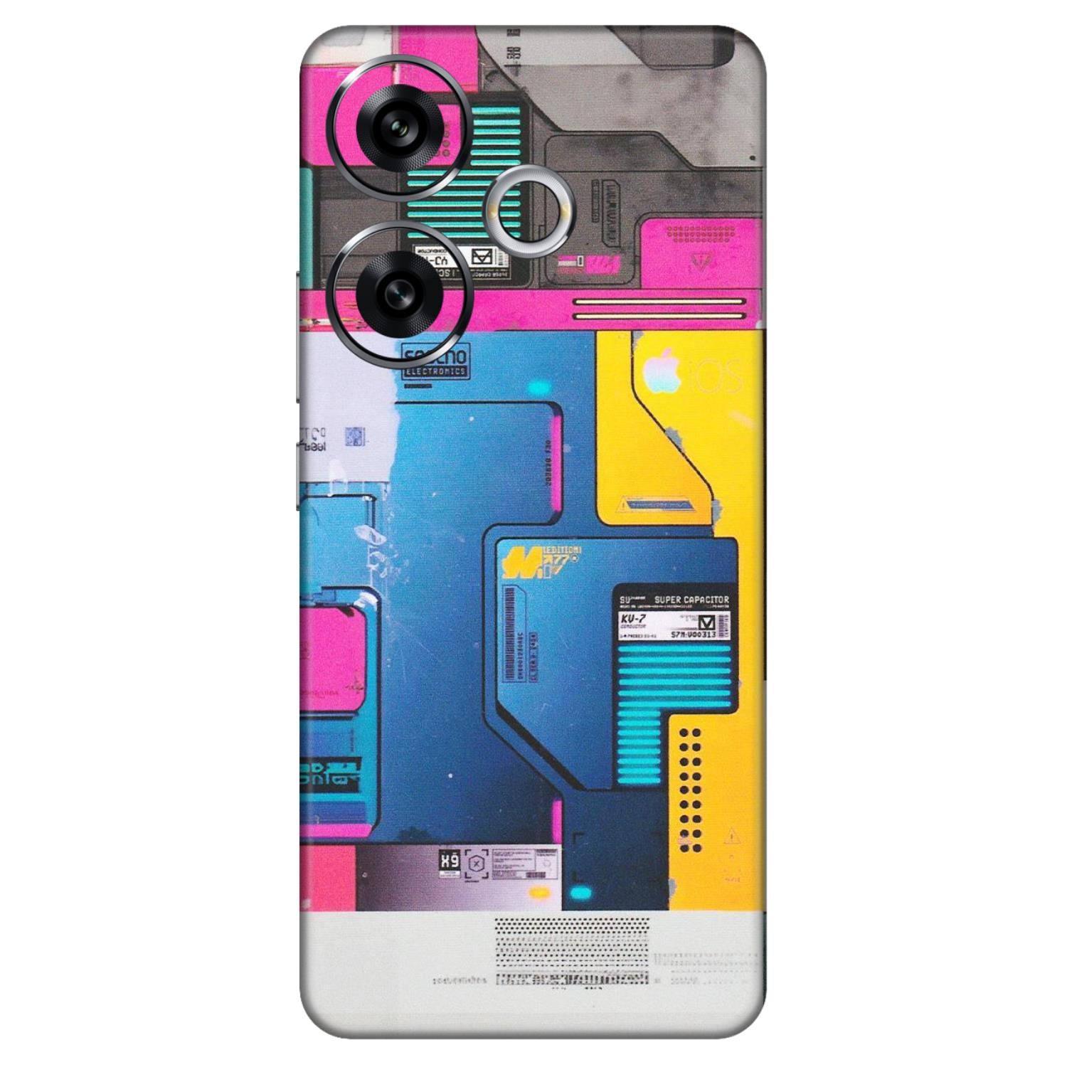 POCO Phone Skins (All Models) - Colourfull Motherboard Internals - Matte Finish (M-55) Poco F6 (5G)