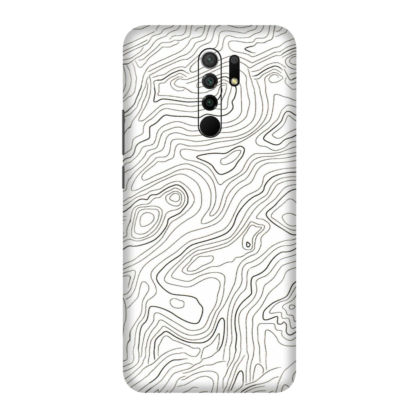 POCO Phone Skins (All Models) - White Black Swirls - 3D Embossed Finish (L-219) Poco M2