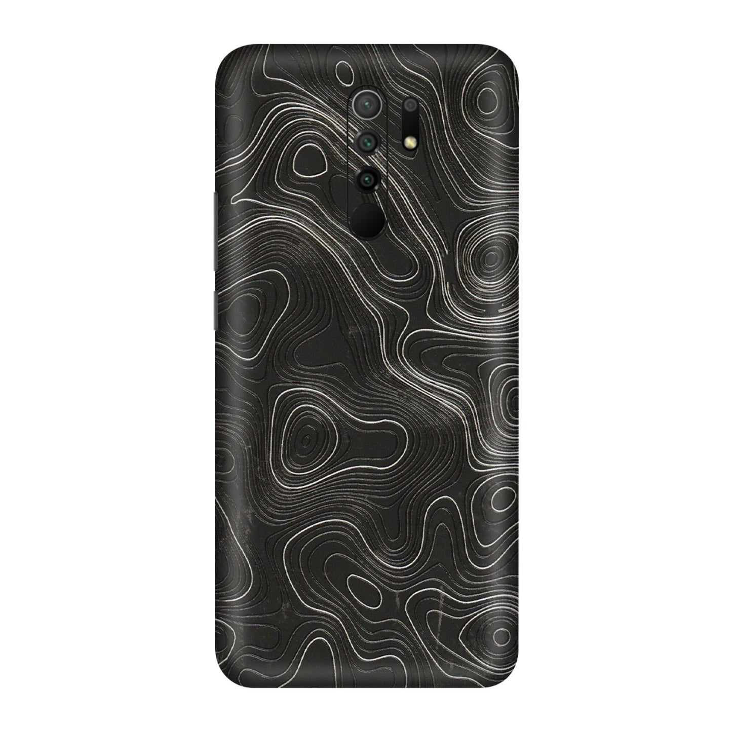 POCO Phone Skins (All Models) - Abstract White Line Map - 3D Embossed Finish (L-269) Poco M2