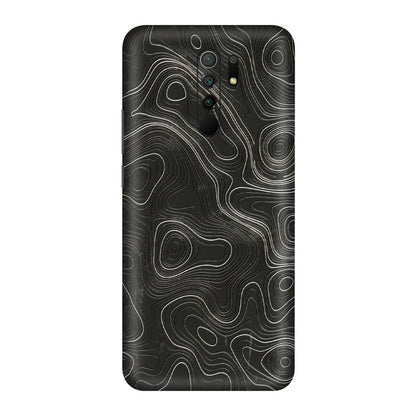 POCO Phone Skins (All Models) - Abstract White Line Map - 3D Embossed Finish (L-269) Poco M2