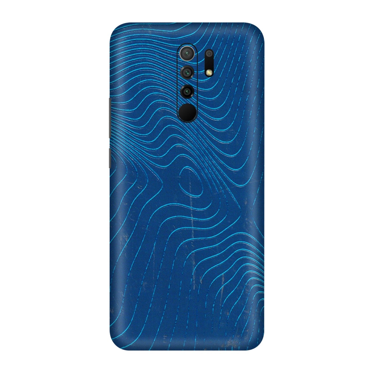 POCO Phone Skins (All Models) - Abstract Blue Line Map - 3D Embossed Finish (L-272) Poco M2