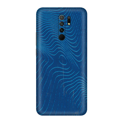 POCO Phone Skins (All Models) - Abstract Blue Line Map - 3D Embossed Finish (L-272) Poco M2