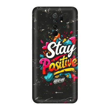 POCO Phone Skins (All Models) - Stay Positive Black - 3D Embossed Finish (L-31) Poco M2