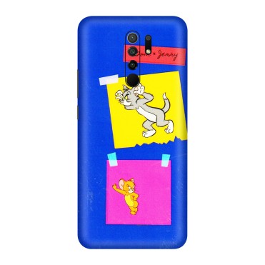 POCO Phone Skins (All Models) - Tom N Jerry Sticky Notes - 3D Embossed Finish (L-88) Poco M2