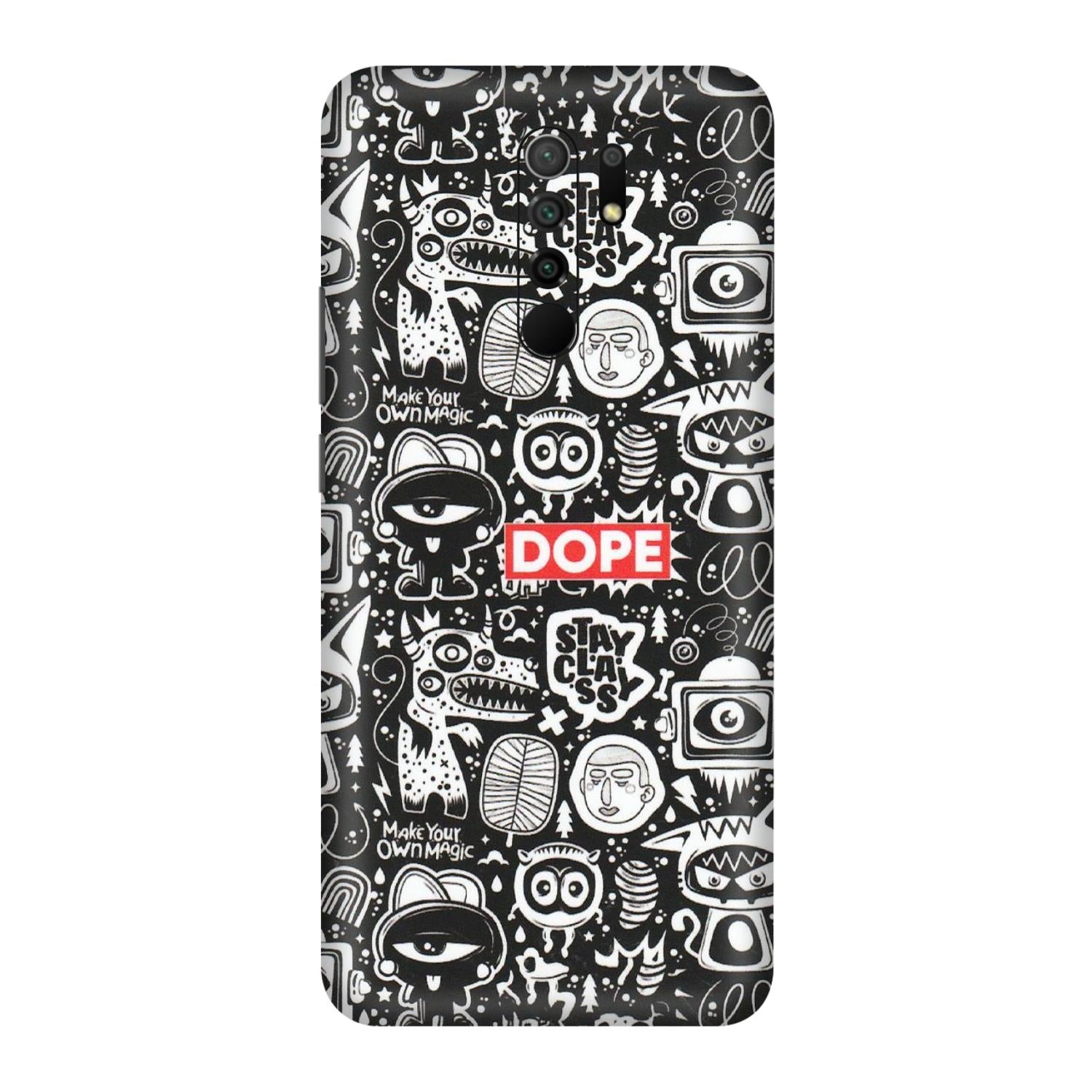 POCO Phone Skins (All Models) - Dope Stay Classy Black Doodles - Matte Finish (M-126) Poco M2