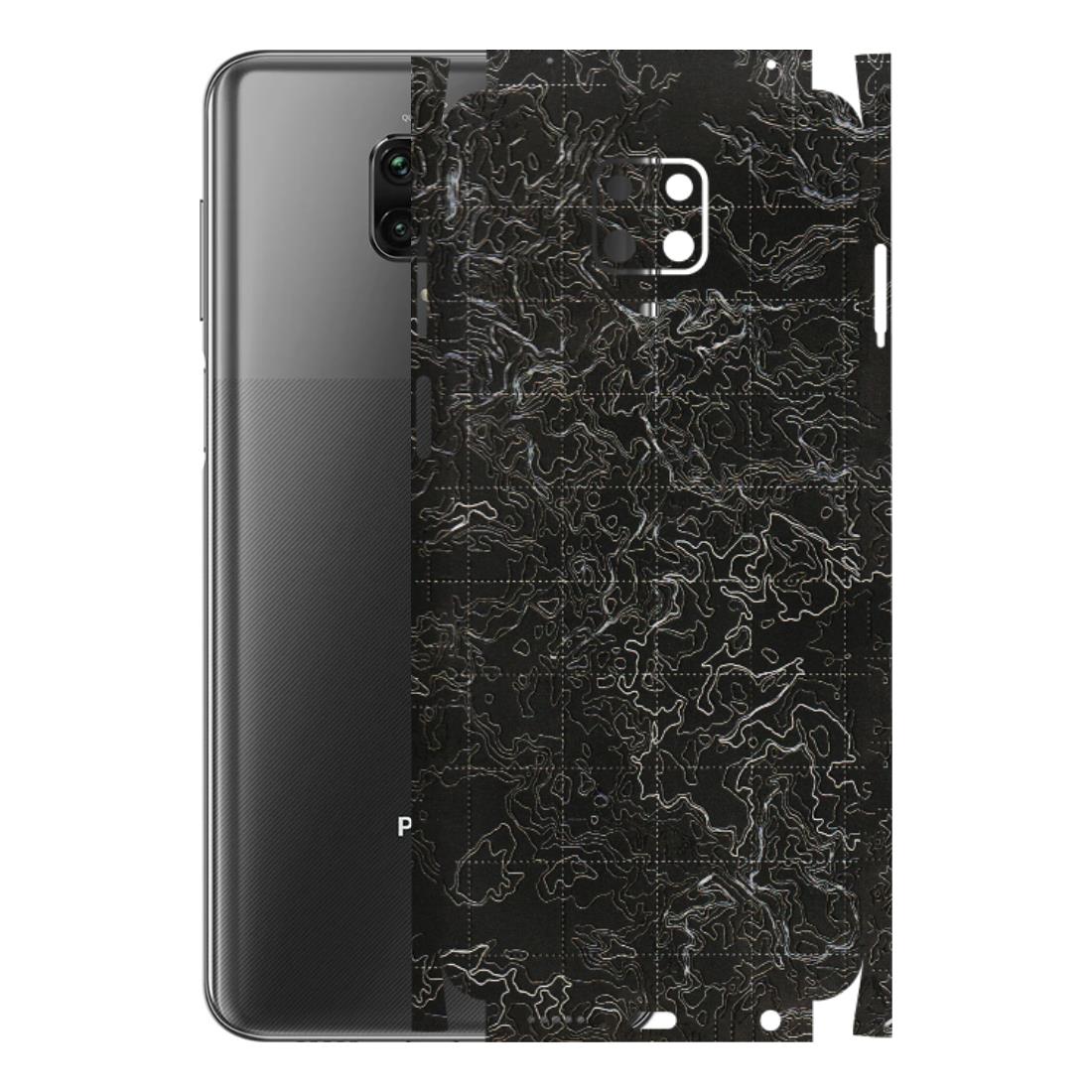 POCO Phone Skins (All Models) - Black map Texture - 3D Embossed Finish (L-201) Poco M2 PRO
