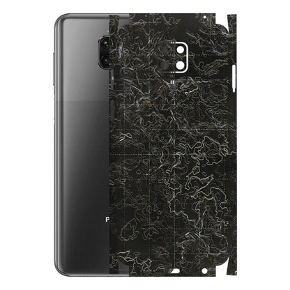 POCO Phone Skins (All Models) - Black map Texture - 3D Embossed Finish (L-201) Poco M2 PRO
