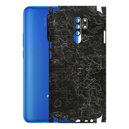 POCO Phone Skins (All Models) - Black map Texture - 3D Embossed Finish (L-201) Poco M2 PRO