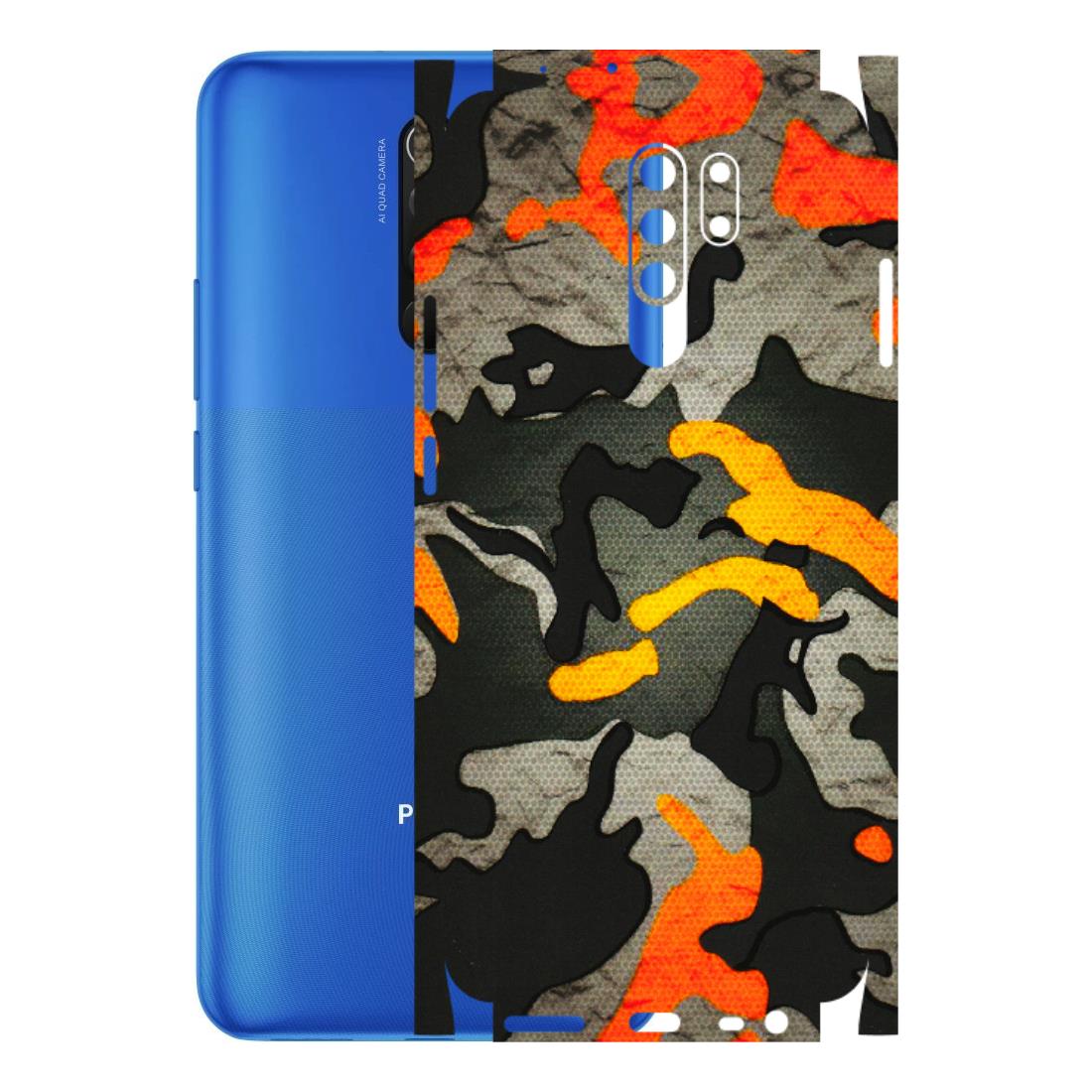 POCO Phone Skins (All Models) - Orange Camouflage - 3D Embossed Finish (L-204) Poco M2 PRO