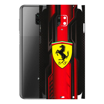 POCO Phone Skins (All Models) - Black Ferrari Logo - 3D Embossed Finish (L-253) Poco M2 PRO