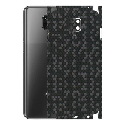 POCO Phone Skins (All Models) - Black Grey Honeycomb Sober - 3D Embossed Finish (L-85) Poco M2 PRO