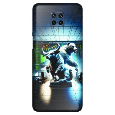 POCO Phone Skins (All Models) - Stock Market Sensex Bear vs Bulls - 3D Embossed Finish (L-15) Poco M2 PRO