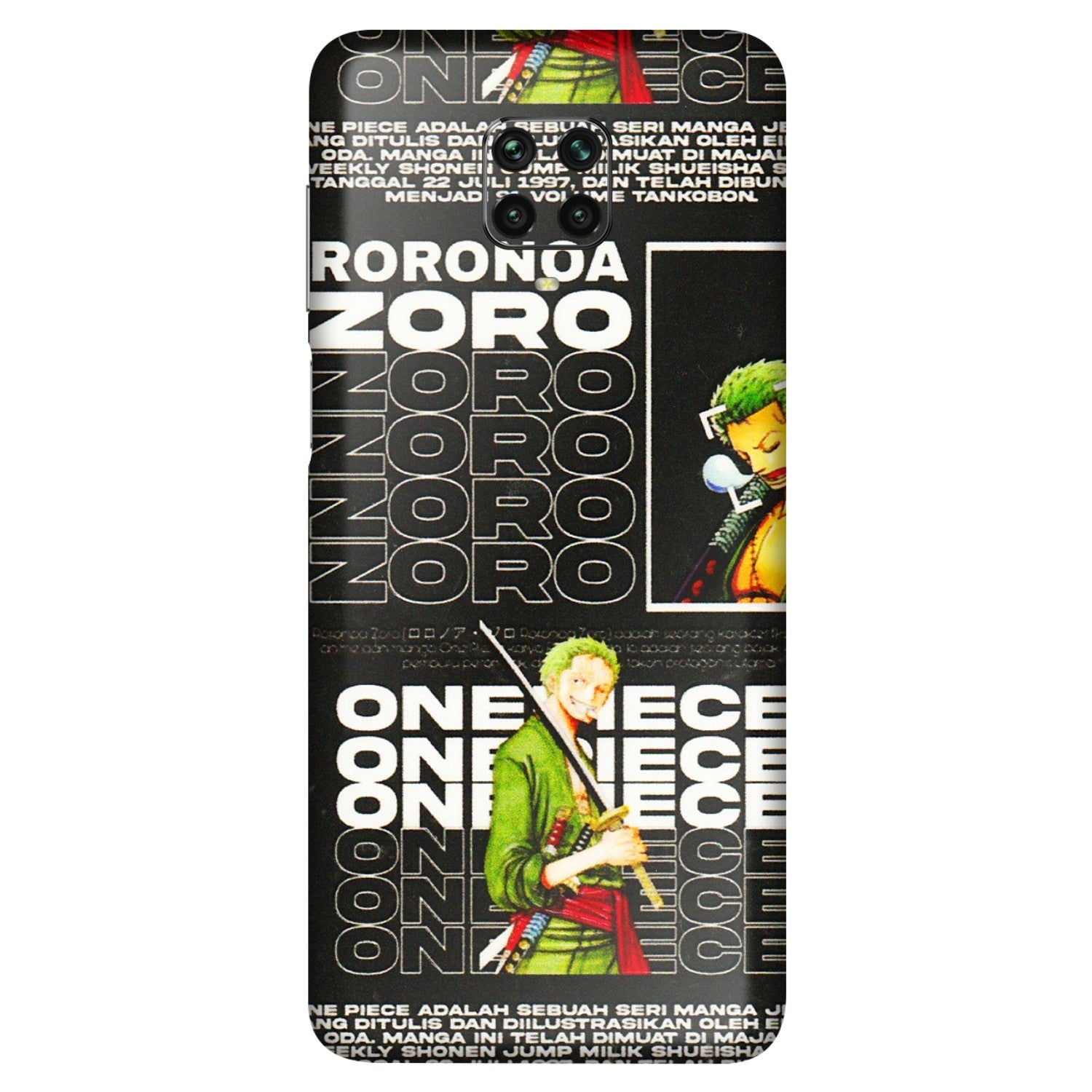 POCO Phone Skins (All Models) - One Piece Zoro - 3D Embossed Finish (L-250) Poco M2 PRO