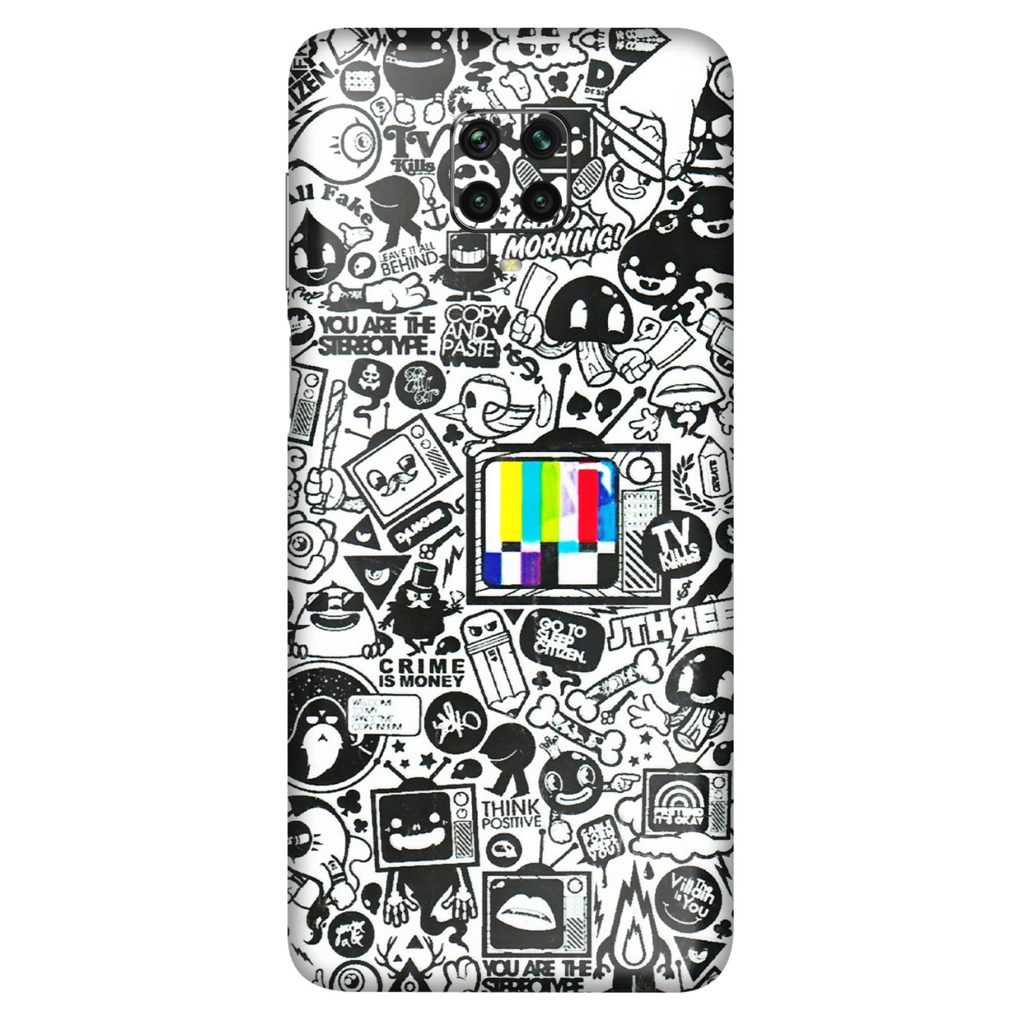 POCO Phone Skins (All Models) - Doodles Positive Art - 3D Embossed Finish (L-263) Poco M2 PRO