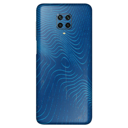 POCO Phone Skins (All Models) - Abstract Blue Line Map - 3D Embossed Finish (L-272) Poco M2 PRO