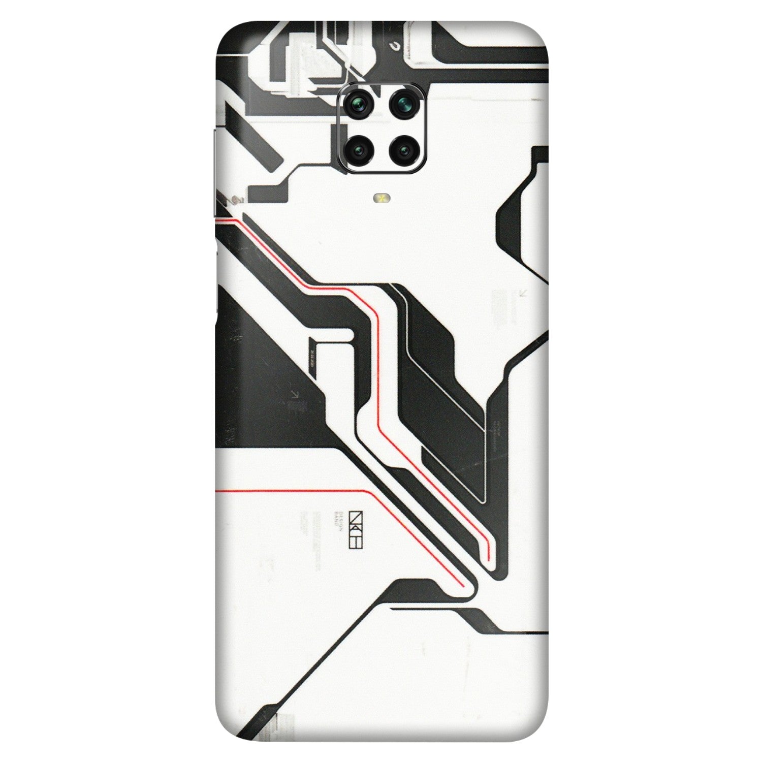 POCO Phone Skins (All Models) - White Techy Logo - 3D Embossed Finish (L-312) Poco M2 PRO