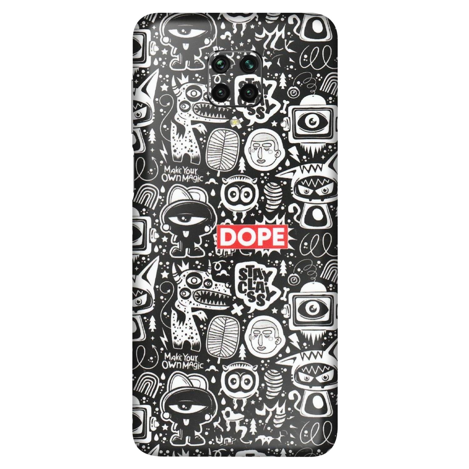 POCO Phone Skins (All Models) - Dope Stay Classy Black Doodles - Matte Finish (M-126) Poco M2 PRO