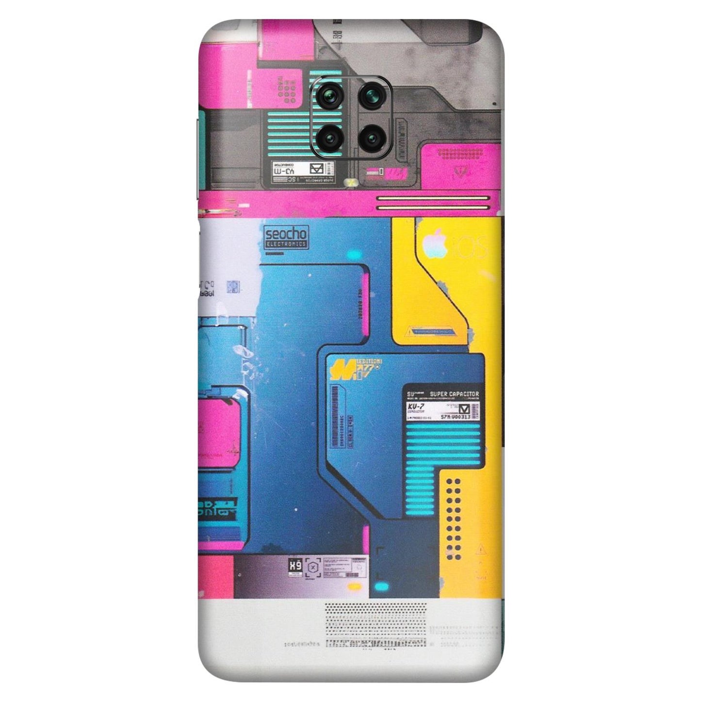 POCO Phone Skins (All Models) - Colourfull Motherboard Internals - Matte Finish (M-55) Poco M2 PRO