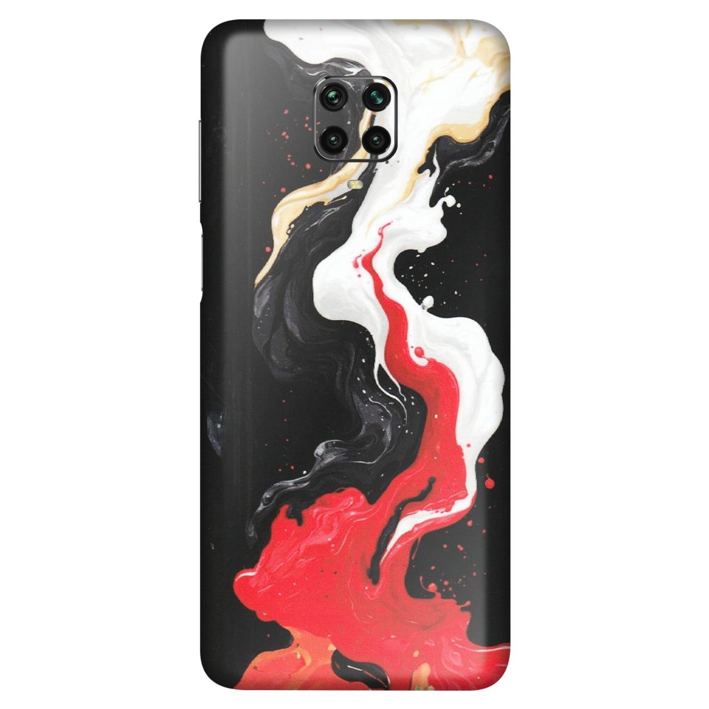 POCO Phone Skins (All Models) - Black Red White Paint Splash Fusion - Matte Finish (M-56) Poco M2 PRO