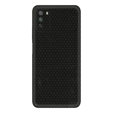 POCO Phone Skins (All Models) - Black honeycomb - 3D Embossed Finish (L-114) Poco M3