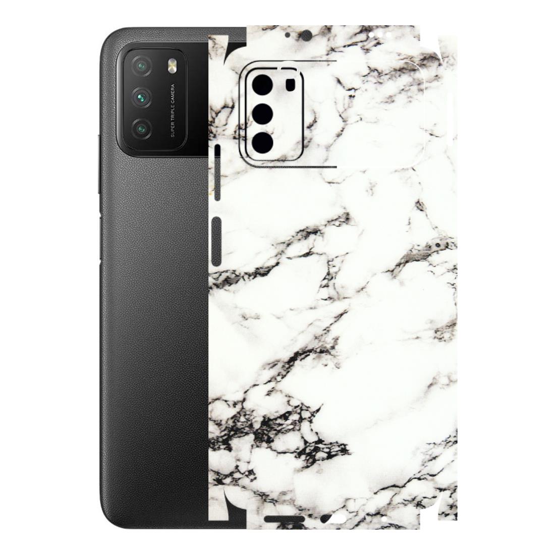 POCO Phone Skins (All Models) - Black and White Marble Texture - 3D Embossed Finish (L-124) Poco M3