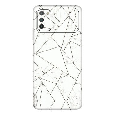 POCO Phone Skins (All Models) - Luxury White Marble Effect - 3D Embossed Finish (L-168) Poco M3