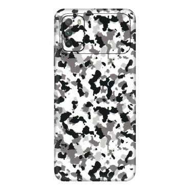 POCO Phone Skins (All Models) - White Black Camouflage - 3D Embossed Finish (L-18) Poco M3
