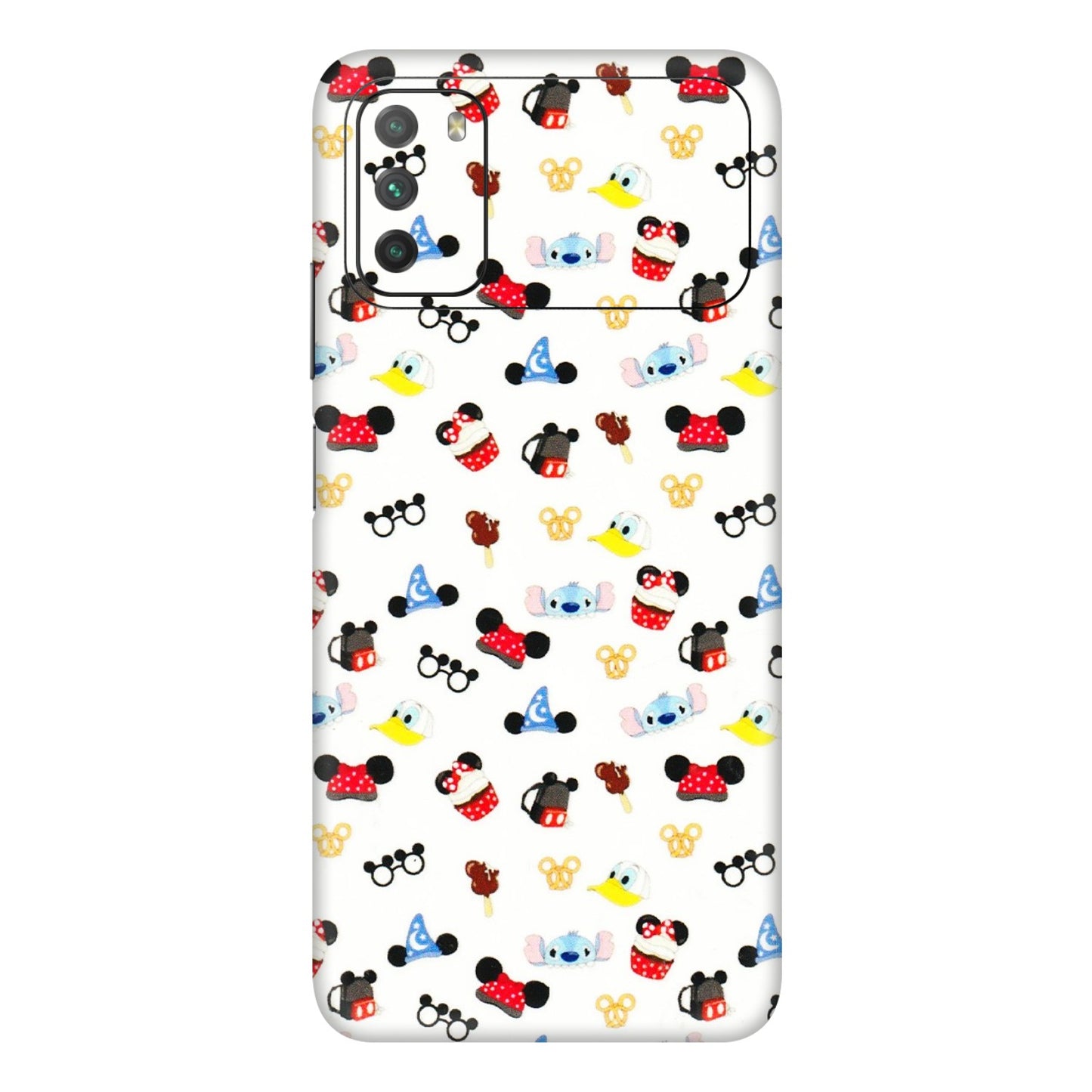 POCO Phone Skins (All Models) - Minnie Mouse & Donald Doodles s - 3D Embossed Finish (L-194) Poco M3