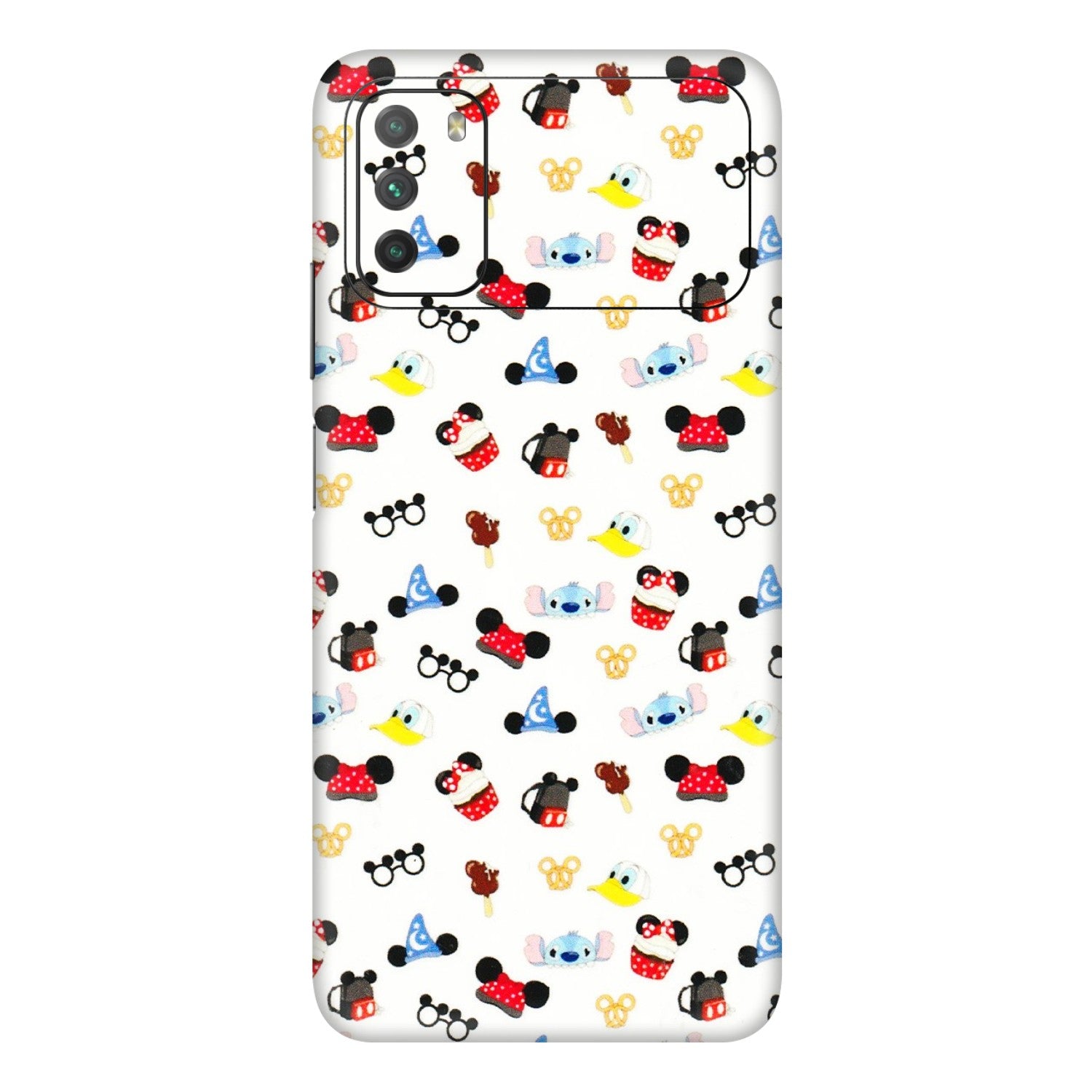 POCO Phone Skins (All Models) - Minnie Mouse & Donald Doodles s - 3D Embossed Finish (L-194) Poco M3