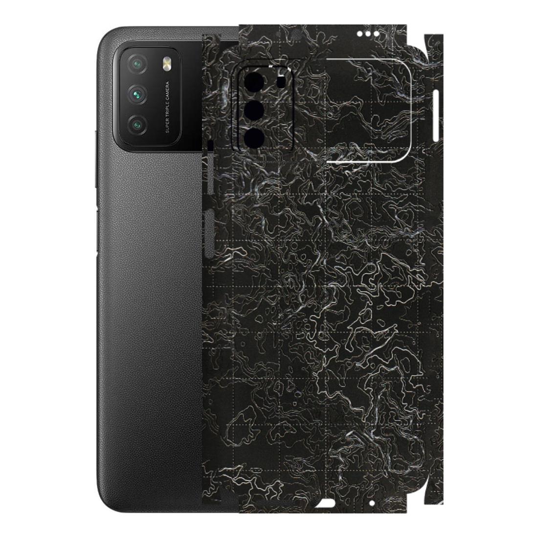 POCO Phone Skins (All Models) - Black map Texture - 3D Embossed Finish (L-201) Poco M3