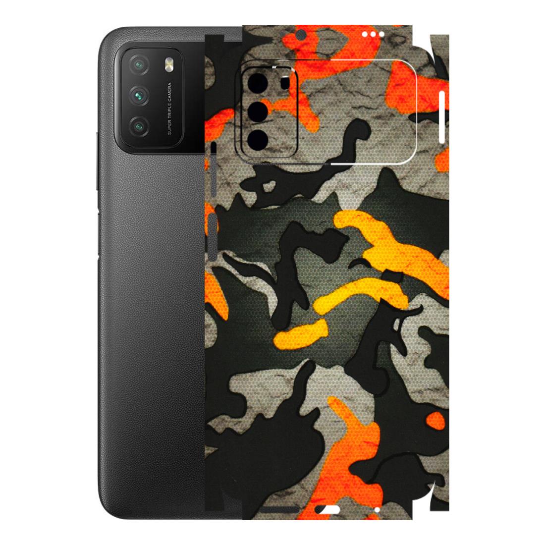 POCO Phone Skins (All Models) - Orange Camouflage - 3D Embossed Finish (L-204) Poco M3