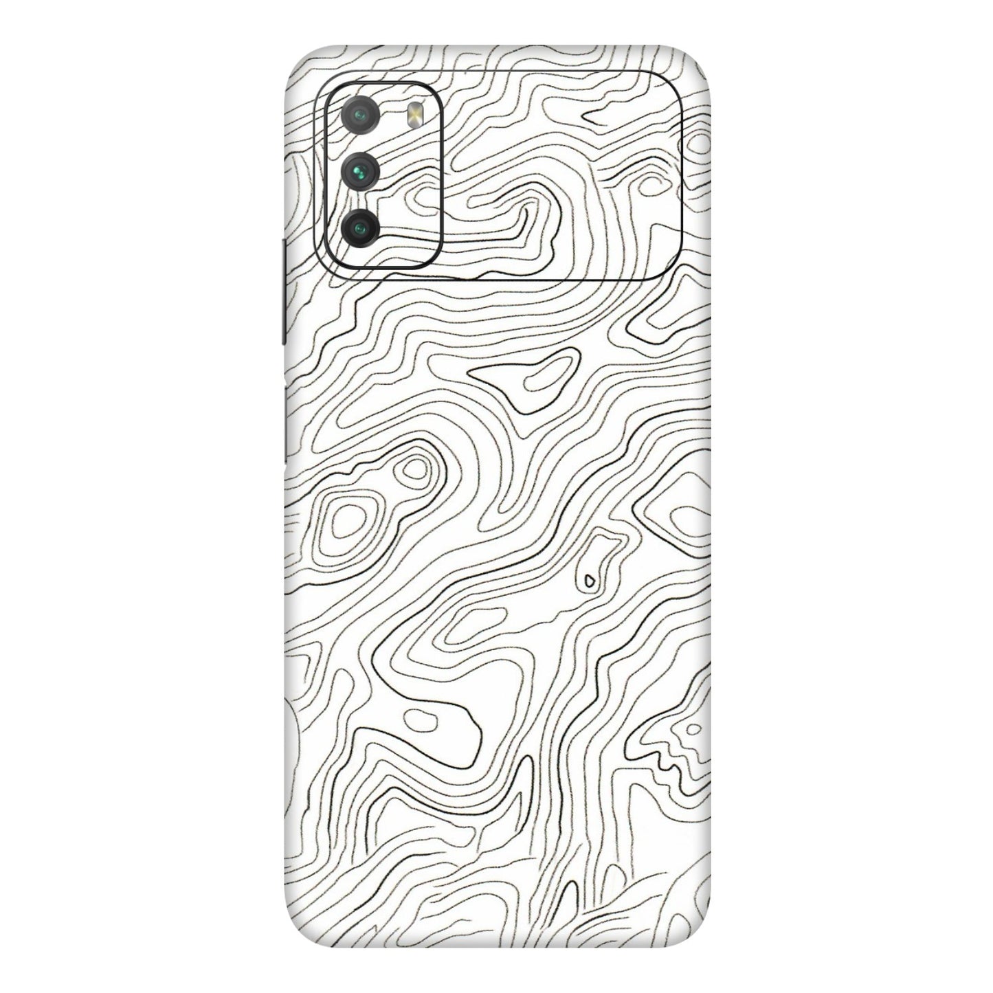 POCO Phone Skins (All Models) - White Black Swirls - 3D Embossed Finish (L-219) Poco M3