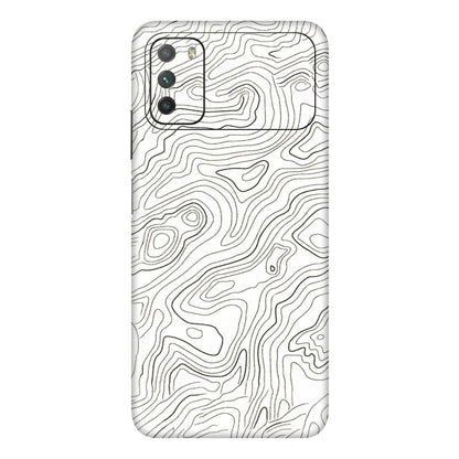 POCO Phone Skins (All Models) - White Black Swirls - 3D Embossed Finish (L-219) Poco M3