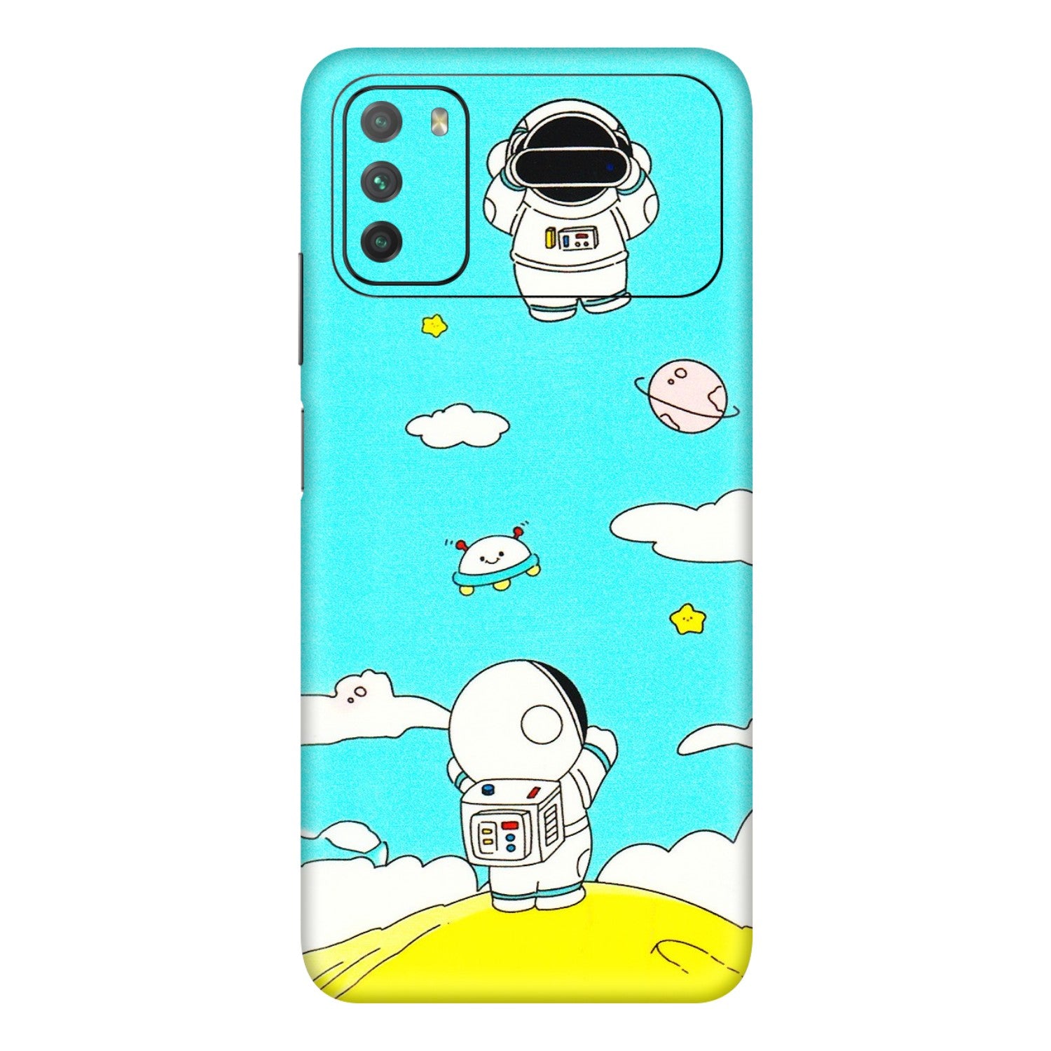 POCO Phone Skins (All Models) - Blue Skies Astro Float - 3D Embossed Finish (L-230) Poco M3