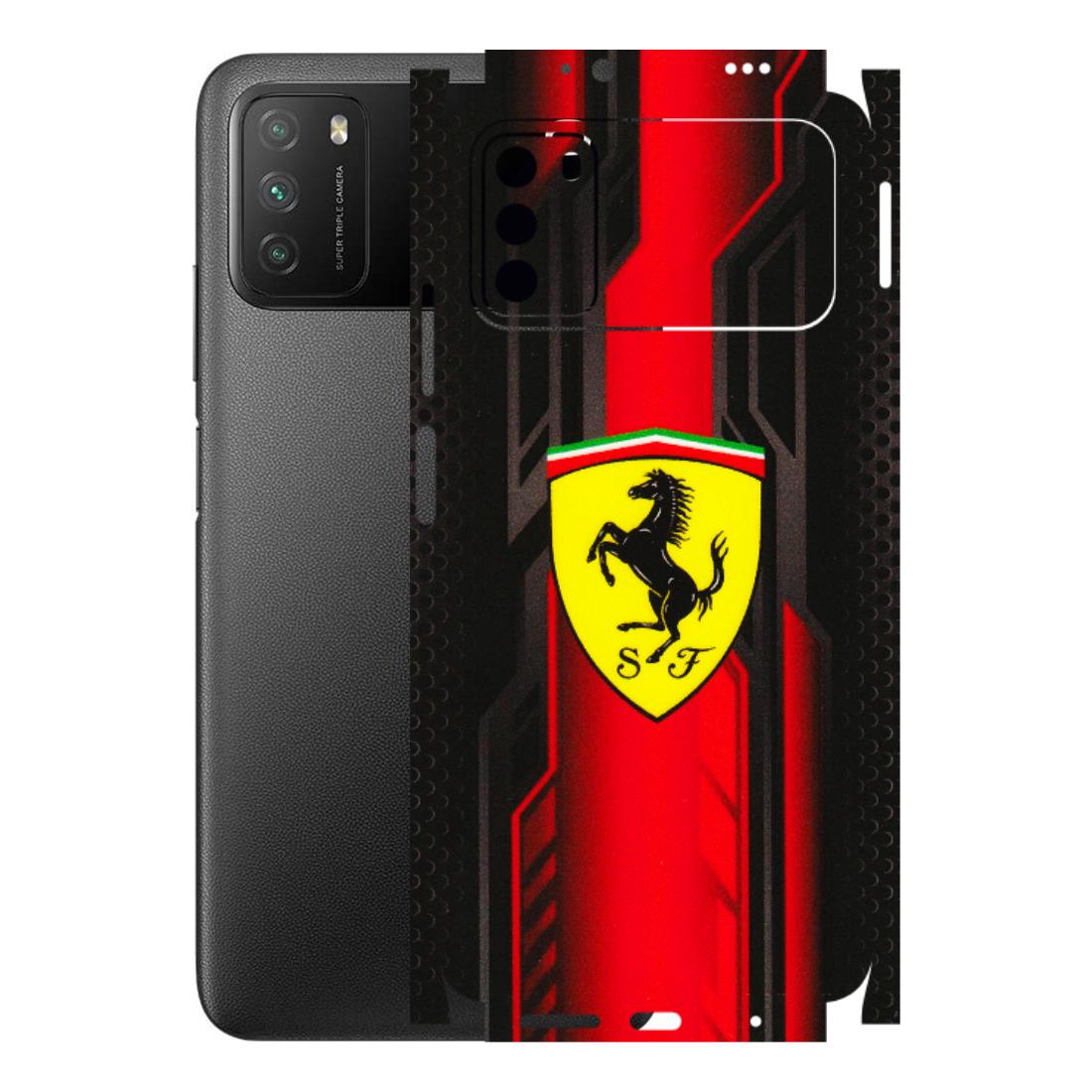 POCO Phone Skins (All Models) - Black Ferrari Logo - 3D Embossed Finish (L-253) Poco M3