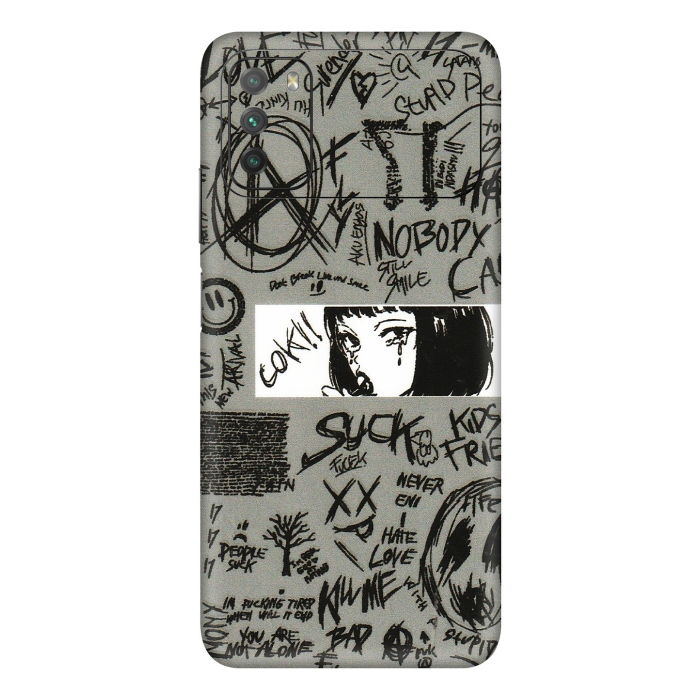 POCO Phone Skins (All Models) - Never Have Love Anime - 3D Embossed Finish (L-260) Poco M3