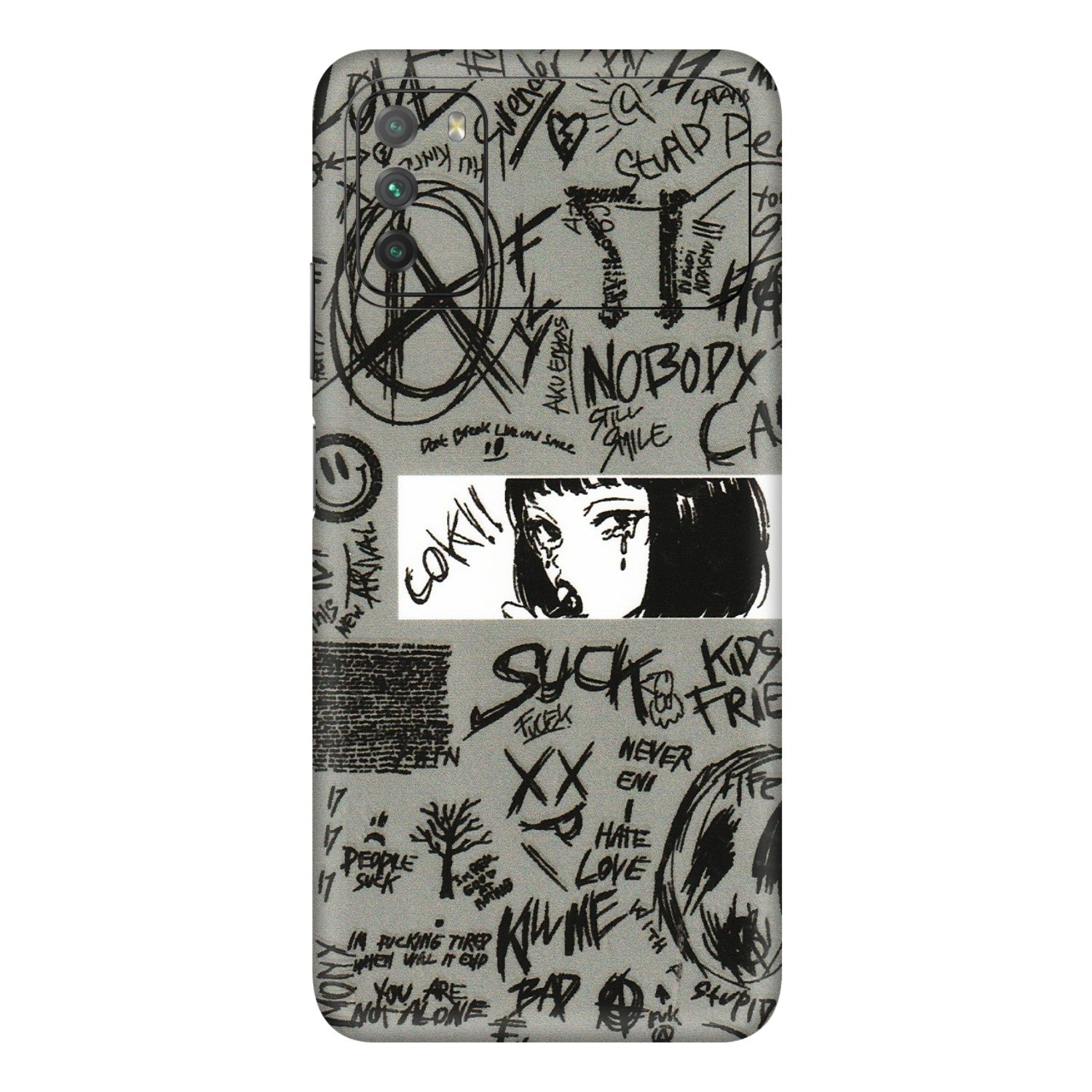POCO Phone Skins (All Models) - Never Have Love Anime - 3D Embossed Finish (L-260) Poco M3