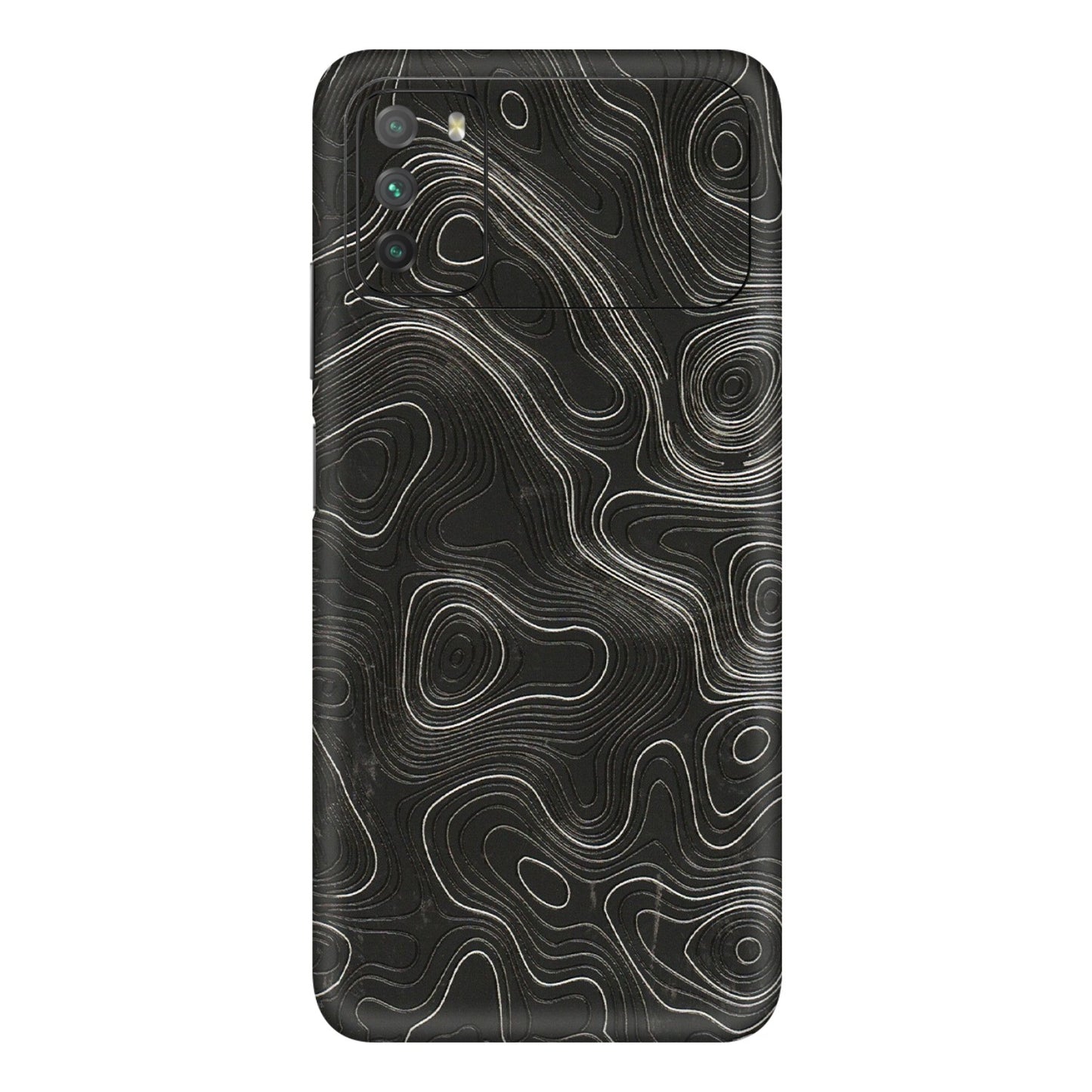 POCO Phone Skins (All Models) - Abstract White Line Map - 3D Embossed Finish (L-269) Poco M3