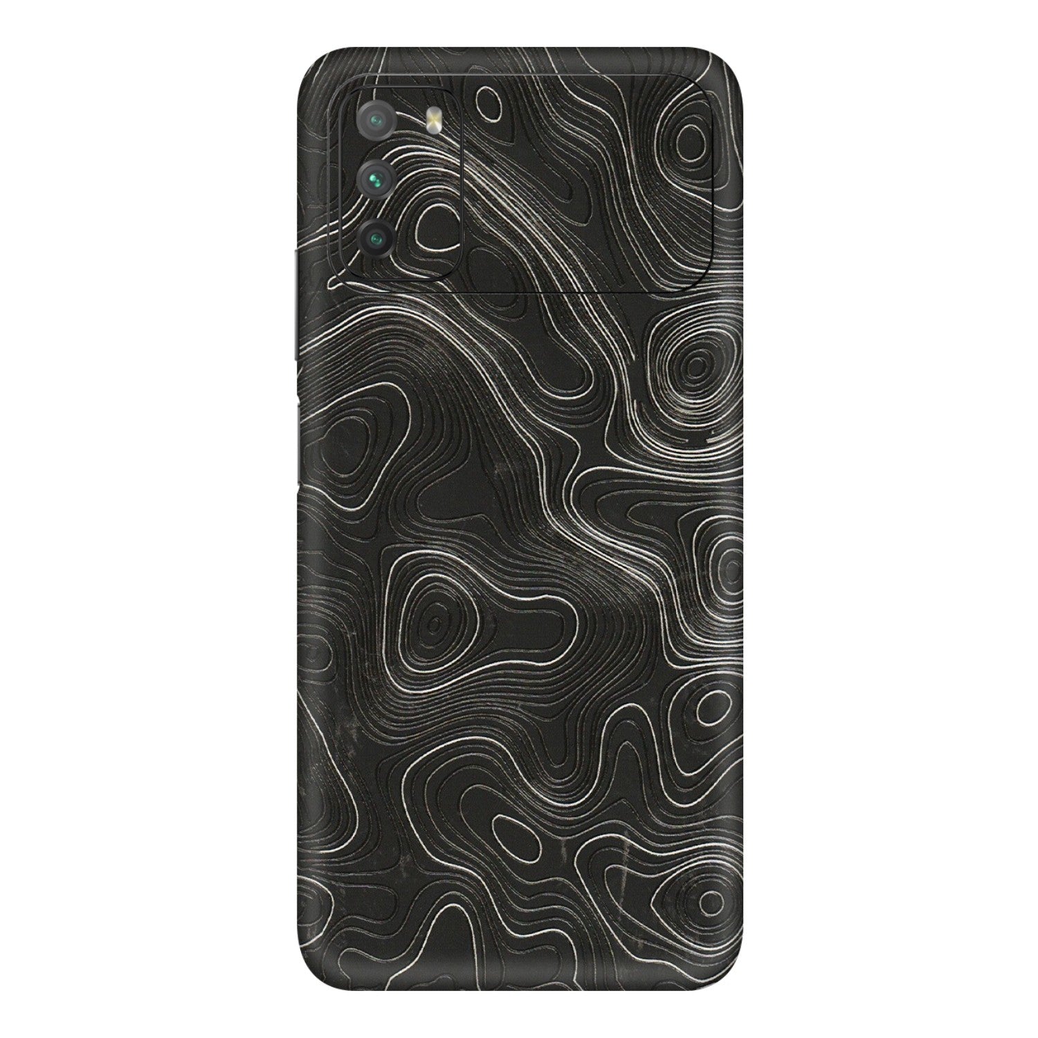 POCO Phone Skins (All Models) - Abstract White Line Map - 3D Embossed Finish (L-269) Poco M3