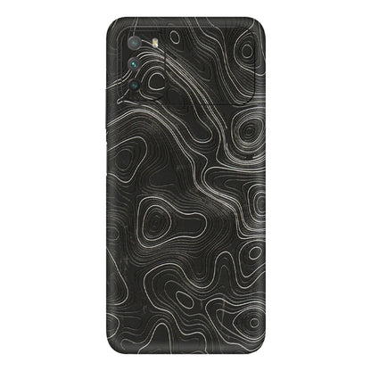 POCO Phone Skins (All Models) - Abstract White Line Map - 3D Embossed Finish (L-269) Poco M3