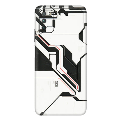 POCO Phone Skins (All Models) - White Techy Logo - 3D Embossed Finish (L-312) Poco M3