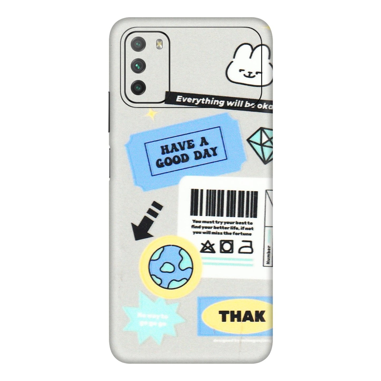 POCO Phone Skins (All Models) - Will Be Okay Design - 3D Embossed Finish (L-316) Poco M3